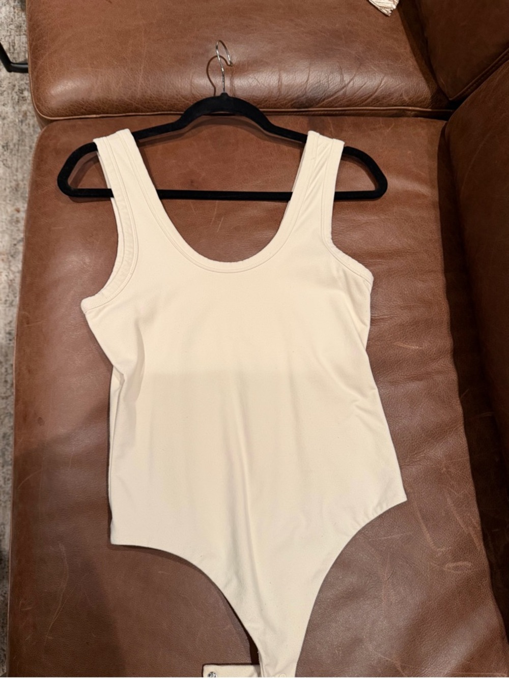 Nuuds Cream Scoop Neck Bodysuit